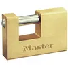Image de Master Lock 606EURD Cadenas Rectangulaire en Laiton Massif à Clé, Doré, 6,5 x 6,3 x 1,4 cm