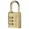 Image de Master Lock 630EURD Cadenas à Combinaison à 3 Chiffres en Aluminium et Finition Laiton, Doré, 6,5 x 3 x 1,5 cm