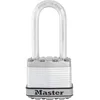 Image de MASTER LOCK Cadenas Haute Sécurité [A Clé] [Acier Laminé] [Extérieur] [Anse L] M1EURDLH - Idéal pour les remises, les garages, les clôtures et les portails 45 mm - 51 mm Shackle
