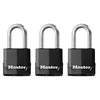 Image de Master Lock Lot de 3 cadenas en acier Noir 48 mm