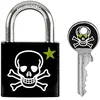 Image de Master Lock Chef Cadenas pour vestiaire ou casier, à Motifs imprimé Tête de Mort, Corps de 30mm de Large, Serrure à clé, tête de clé Assortie 3430eurdskull Noir