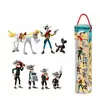 Image de Plastoy Lucky Luke Coffret tubo de 7 Figurines Luky Luke, Jolly Lumper, Rantanplan et Les Dalton - Résine - 3 à 5 cm