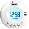 Image de Geemarc WAKE 'N' SHAKE Voyager - Réveil de Voyage avec Alarme Puissante de 75dB, Flash Lumineux et Vibreur Intégré pour Personnes au Sommeil Profond - Fonctionne sur Piles - Blanc