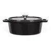 Image de Cocotte Ovale En Fonte 29cm Noir - MEP129N