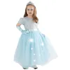 Image de RUBIE'S Déguisement pour enfant princesse lumineuse à sequins avec accessoires bleue - 7-8 ans