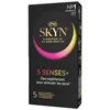 Image de SKYN 5 Senses + : Boite de 5 Préservatifs masculins sans latex, matière Skynfeel, 1x Intensément Perlé, 2x Saveur Cocktail, 1x Elite (Ultra Fin), 1X Chauffant pour stimuler les sens