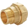 Image de SOMATHERM FOR YOU, Raccord laiton droit pour tube PE Ø25, mâle 15/21, serrage extérieur, étanchéité optimale, joint torique EPDM, résistant jusqu'à 20 bars, usage eau potable