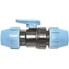 Image de SOMATHERM FOR YOU, Vanne à sphère PVC à visser Double Femelle 2" - Passage intégral, étanchéité double joints EPDM, corps en polypropylène, manette papillon, idéale pour distribution d'eau