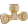 Image de SOMATHERM FOR YOU, Té égal à visser pour tube multicouche Ø20 - Raccordement facile et rapide sans outil, étanchéité par joints toriques, pression max 10 bars, température 5°C à 90°C