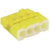 Image de BLM, Borne à Insertion Directe Mini Connex 4 Entrées, Boîte de 100, Compatible Fils 0.2-2.5 mm², Tension 450V, Courant 24A, Longueur Dénudage 11mm, Couvercles Codés Couleur