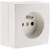 Image de Zenitech Prise 2P+T 16A saillie Bel'Vue - Blanc (Lot de 3)