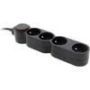 Image de Zenitech Bloc Prise Électrique 4 Prises 16A 2P+T avec Câble 1,5 mètre - Noir - Pour Usage Domestique et Bureau