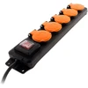 Image de Zenitech Bloc Prise Étanche IP44 5 Prises 16A avec Interrupteur - Câble 1,5m Noir - Parfait pour Atelier et Extérieur