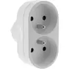 Image de Multiprise biplite pour façade 16A - Blanc - Zenitech (Lot de 2)