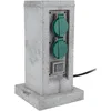Image de Zenitech - Borne Pierre 4x16A + 2 interrupteurs 5m - Gris