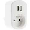 Image de Zenitech, Prise 16A 2P+T avec 2 Ports USB 3,4A - Blanc - Rechargez vos appareils USB tout en utilisant une prise 2P+T - Certifié CE - Idéal pour la maison et le bureau (Lot de 2)