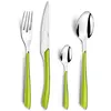 Image de AMEFA - Ménagère 24 couverts de table pour 6 personnes - Eclat - Acier inoxydable 18/0, Finition Brillante - Vert Anis