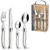 Image de LOU LAGUIOLE Tradition Ménagère 24 couverts en Inox Pour 6 personnes, Perle