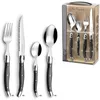 Image de LOU LAGUIOLE Tradition Ménagère 24 couverts en Inox Pour 6 personnes, Gris