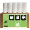 Image de Exacompta - Réf. 7680120V - Carton de 50 bobines pour tickets de caisse - largeur 76 mm x diamètre 80 mm - mandrin 12 mm - 1 pli offset extra-blanc 60g/m² - Métrage (+ ou - 2m) : 54 m