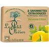 Image de LE PETIT OLIVIER - 2 Savonnettes Extra Douces - Verveine Citron - Parfum de la Région de Grasse - Nettoient la Peau en Douceur - Fabriqué en France - 2x100g