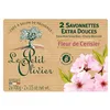 Image de LE PETIT OLIVIER - 2 Savonnettes Extra Douces - Fleur De Cerisier - Parfum De La Région De Grasse - Nettoient La Peau En Douceur - Fabriqué en France - 2x100g