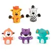 Image de LUDI - 5 Marionnettes de Doigts, Animaux de la Savane - Plastique Souple, 5 x 5,5 x 2,5 cm - Développer l’Imagination, Le Vocabulaire et la Dextérité - À Partir de 10 Mois