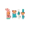 Image de LUDI - Hochets Pieds Et Mains - Jouets D'Éveil Bébé - Dès La Naissance - Développe La Motricité Fine & La Dextérité - 2 Chaussettes + 2 Bracelets Réglables Avec Tête D'Animaux Colorés