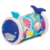 Image de LUDI   Baby Roller Baleine   Rouleau Gonflable d’activités   6 activités sensorielles   Développe motricité et Coordination   Dès 6 Mois   45 x 30 cm, Bleu