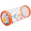 Image de Ludi - Baby Roller « Corail » - Jouets D'Éveil Bébé - Dès 6 Mois - Développe Le Toucher & La Motricité Fine - Cylindre Gonflable Transparent avec Balles Sonores