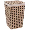 Image de Five - Panier à Linge avec Couvercle tressé Naturel et Noir H 53 cm