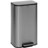 Image de 5five Poubelle à pédale 30 L - Gris foncé - Acier inoxydable et polypropylène - L 36 x l 30 x H 61 cm
