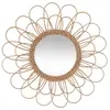 Image de Atmosphera Miroir Fleur Cayetana diam. 56 cm en Rotin