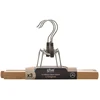 Image de 5five Lot de 3 cintres en bois avec pinces 25 cm naturel