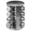 Image de 5five Étagère à épices en acier inoxydable rotative avec 16 pots, finition argentée, acier inoxydable et verre, D 21 x H 28,5 cm
