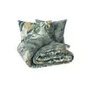 Image de Atmosphera Housse de couette en coton percale motif tropical, motifs de feuilles vertes et blanches pour chambre