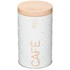 Image de 5five Boîte à café en métal scandinave 500 g, blanc, fer et étain, diamètre 11 x hauteur 19 cm