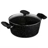 Image de 5five Cocotte en fonte d’aluminium avec revêtement aspect pierre 24 cm - Noir