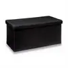 Image de 5five Pouf coffre double pliable en polyester Noir 76 x 38 x 38 cm 88 L