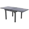Image de Hespéride - Table de Jardin Extensible Piazza Gris Graphite - 8 Places - Aluminium Antirouille Verre trempé - Meuble d'Extérieur Rallonge Coulissante