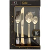 Image de Secret de Gourmet Lot de 16 couverts en acier inoxydable - Or