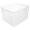 Image de 5five Panier en plastique Folk 19 L Blanc
