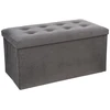 Image de Atmosphera Lysandre - Pouf double pliant en velours gris