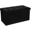 Image de Atmosphera Pouf pliable double en velours Lysandre - Noir