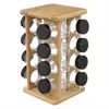 Image de 5five Étagère à épices rotative avec 16 pots en verre, 28 cm, bambou