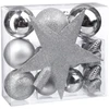 Image de Atmosphera Colorama Lot de 18 pièces de décoration pour sapin de Noël - Argent