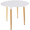 Image de HOME DECO FACTORY - HD3210 - Table Ronde Bicolore en Bois et Métal pour Salle à Manger - Design Moderne - Dimensions 76 x 76 x 75,5 cm - Couleur Blanc - Idée Cadeau