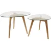 Image de HOME DECO FACTORY - HD3212 Tables Gigognes - Conçu pour Modulabilité de l'espace - Verre Trempé Transparent - Dimensions 60 x 45 x 43 cm et 50 x 38 x 40 cm