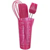Image de Lily cook - KP5323, Ustensiles de Pâtisserie Lot de 4 - Conçu pour Mesurer, Fouetter, Brosser et Retourner - Couleur Aléatoire - Dimensions : 6 x 6 x 26 cm