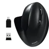 Image de PORT CONNECT Souris Ergonomique Bluetooth & Sans Fil Wireless 2.4 GHz & Rechargeable silencieuse 5 boutons chargement USB-A / USB-C Design incliné Noir